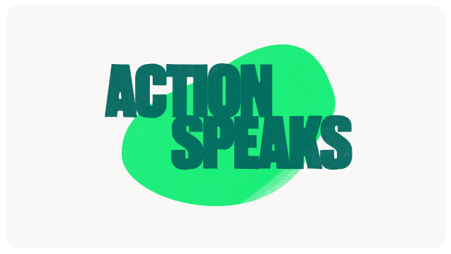 action speaks logo