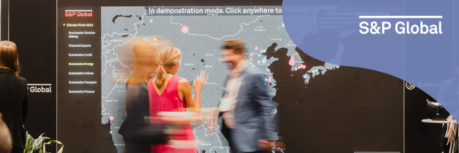 S&P global data wall at the nest climate campus